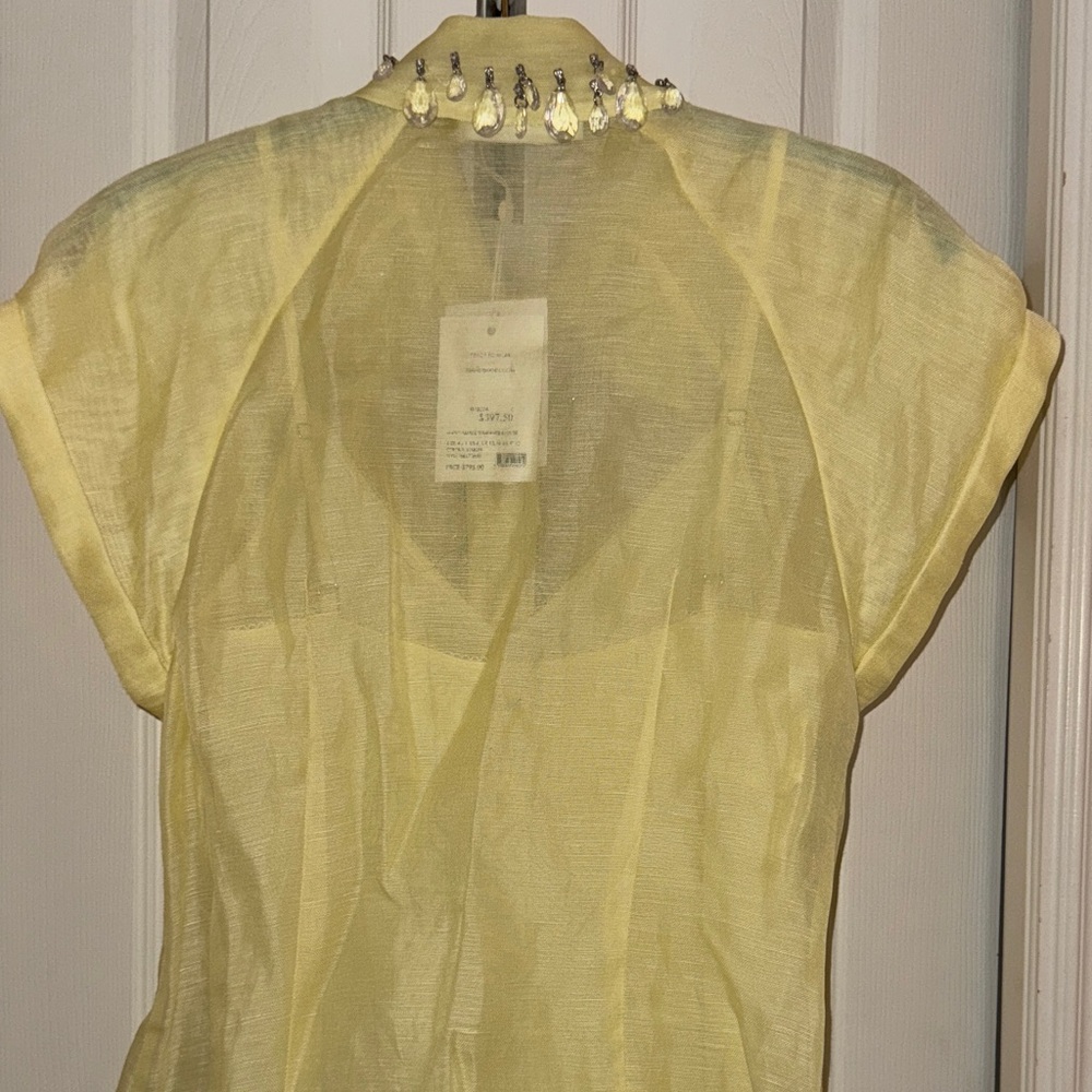 Zimmermann Yellow Crystal Embellished Blouse NWT - Picture 4 of 7
